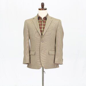 Michael Kors 38S Beige Blazer Sport Coat Jacket 2-Button Houndstooth Y568